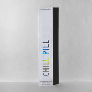 Chill Pill incense packaged in a white box with iridescent letters.